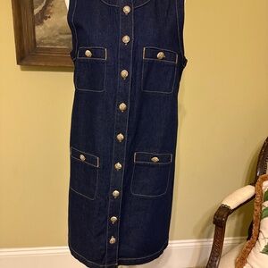 Ann Taylor Denim Dress/Vedt size 10